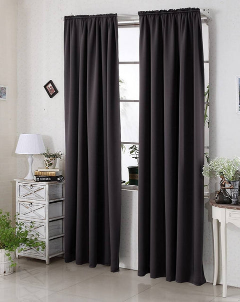 Rootz 2 Set Curtains - Opaque Drapes - Thermal Blackout - Energy-Saving, Noise-Reduction - 135x245 cm Grey