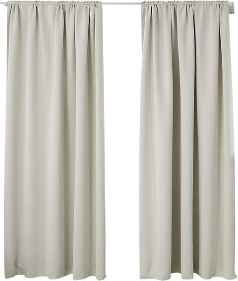 Rootz 2 Set Gadine View Curtains - Grey Darkening Drapes - Energy-Saving & Noise Reduction - Dimensions 135x225 cm - High-Quality Polyester
