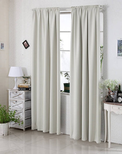 Rootz 2 Set Grey Darkening Curtains - Light-Blocking Drapes - Energy-Saving Blinds - 135x175 cm - Polyester