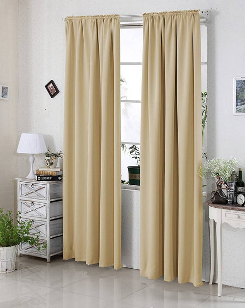 Rootz 2 Piece Set Curtains - Darkening Drapes - Thermal Blackout Panels - Energy-Saving, Noise-Reducing, 135x245cm - Brown