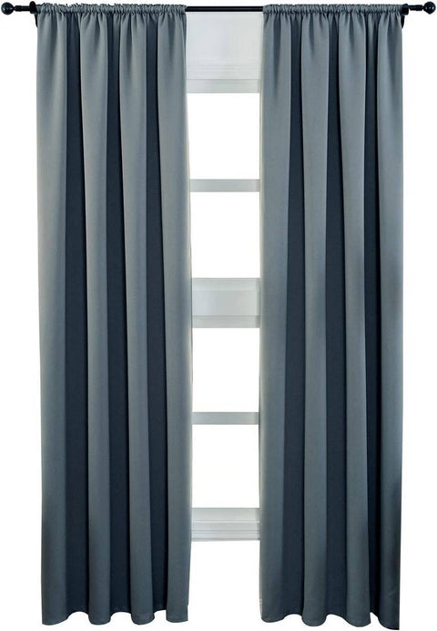 Rootz 2 Set Curtains - Opaque Drapes - Darkening Curtains - Energy Saving - Grey - 135x245 cm