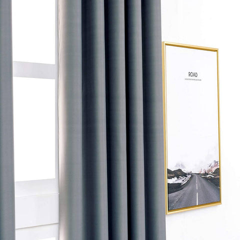 Rootz 2 Set Curtains - Opaque Drapes - Darkening Curtains - Energy Saving - Grey - 135x245 cm