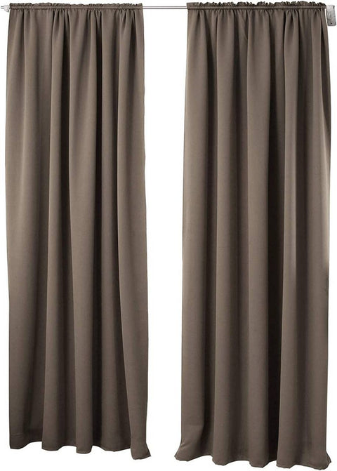Rootz 2 Set Gadine View Curtains - Light Blocking Drapes - Energy-Saving Curtains - Brown Color - 135x245cm - Premium Polyester - Noise Reducing