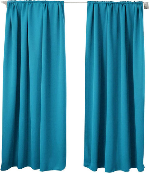 Rootz 2 Piece Set Gadine Curtains - Opaque Drapes - Blackout Curtains - Energy-Saving & Sound-Dampening - 135x245cm - Blue
