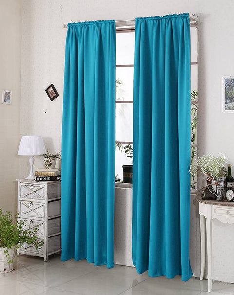 Rootz 2 Piece Set Gadine Curtains - Opaque Drapes - Blackout Curtains - Energy-Saving & Sound-Dampening - 135x245cm - Blue