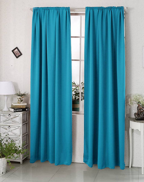 Rootz 2 Piece Set Gadine Curtains - Opaque Drapes - Blackout Curtains - Energy-Saving & Sound-Dampening - 135x245cm - Blue