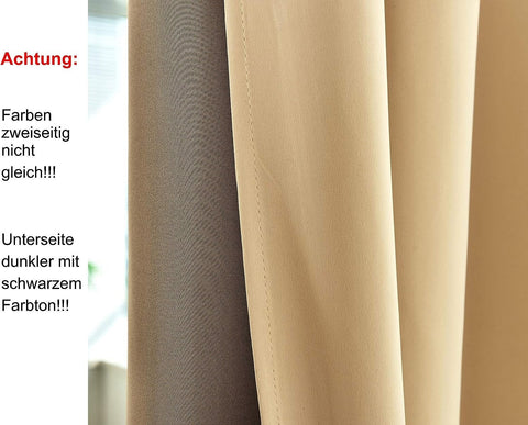 Rootz Champagne Curtains Set - Thermal Drapes - Energy-Saving Panels - Cold/Heat Insulation - 135x225cm