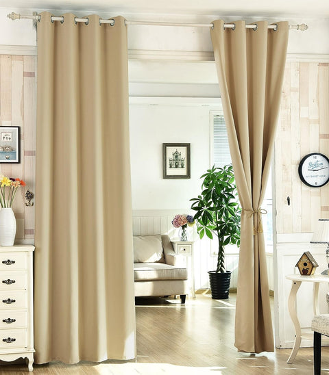 Rootz Champagne Curtains Set - Thermal Drapes - Energy-Saving Panels - Cold/Heat Insulation - 135x225cm