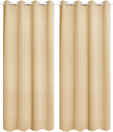 Rootz Champagne Curtains Set - Thermal Drapes - Energy-Saving Panels - Cold/Heat Insulation - 135x225cm