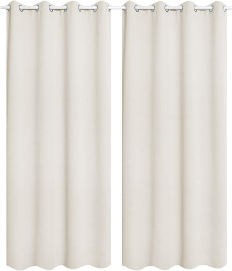 Rootz Curtain Set - Drapes - Window Coverings - Energy-Saving & Noise-Damping - White 135x245 cm
