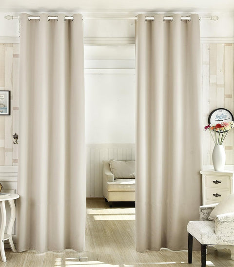Rootz Curtain Set - Drapes - Window Coverings - Energy-Saving & Noise-Damping - White 135x245 cm