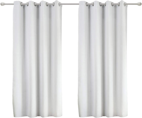 Rootz 2 Set Window Curtains - Drapes - Eyelet Curtains - Thermal Insulation - 135x175cm White