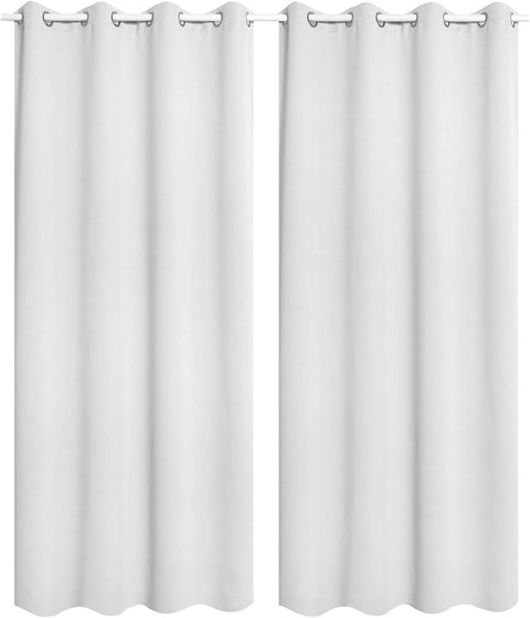 Rootz 2 Piece Set Curtains - Thermal Curtains - Insulating Drapes - Heat-Repellant - 135x225cm - White