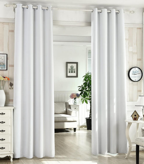 Rootz 2 Set Curtains - Window Drapes - Thermal Insulated Curtains - Energy-Saving - 135cm x 245cm - Light Soft Heat-Insulating White