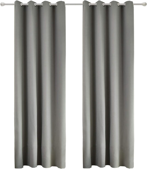 Rootz 2 Set Curtains - Drapes - Window Treatments - Thermal Insulation - Grey 135x225cm