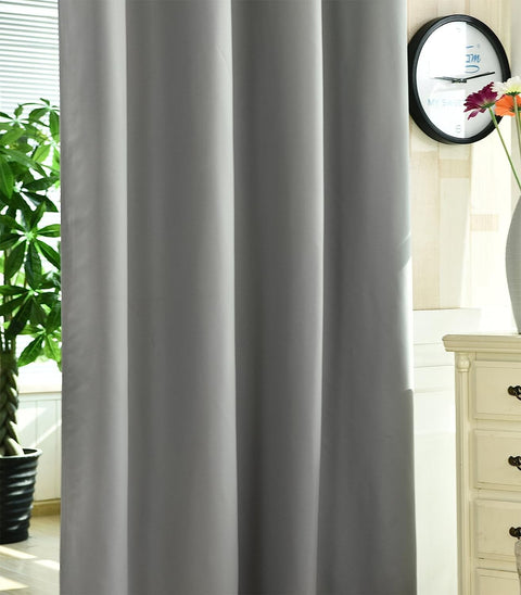 Rootz 2 Set Curtains - Drapes - Window Treatments - Thermal Insulation - Grey 135x225cm