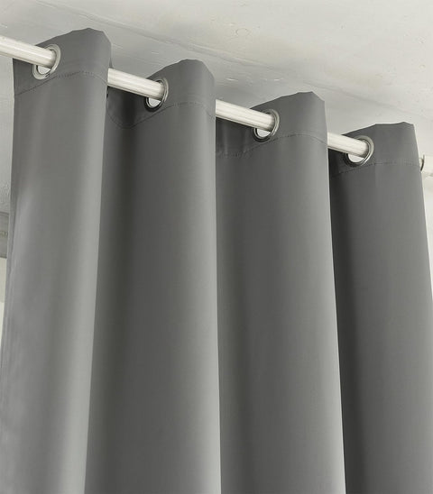 Rootz 2 Set Curtains - Drapes - Window Treatments - Thermal Insulation - Grey 135x225cm