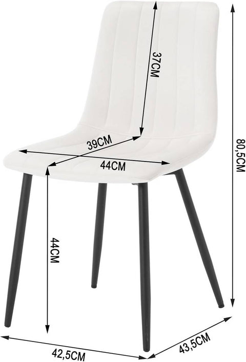 Rootz fluwelen eetkamerstoelen - elegante zitplaatsen - comfortabele stoelen - schuim met hoge dichtheid - ergonomisch ontwerp - antislipeigenschappen - 44 cm x 80,5 cm x 50,5 cm