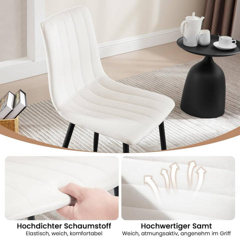 Rootz fluwelen eetkamerstoelen - elegante zitplaatsen - comfortabele stoelen - schuim met hoge dichtheid - ergonomisch ontwerp - antislipeigenschappen - 44 cm x 80,5 cm x 50,5 cm