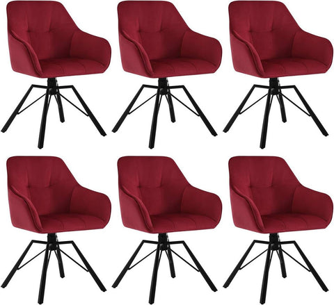 Rootz Swivel Dining Chair - Rotating Chair - Velvet Office Chair - Ergonomic Design - Easy Assembly - Durable - 58.5cm x 82.5cm x 54.5cm
