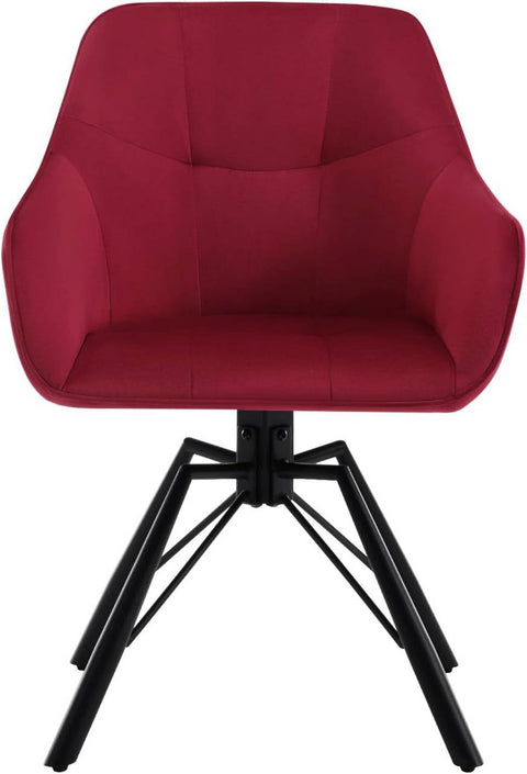 Rootz Swivel Dining Chair - Rotating Chair - Velvet Office Chair - Ergonomic Design - Easy Assembly - Durable - 58.5cm x 82.5cm x 54.5cm
