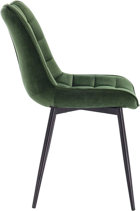 Rootz Set of 6 Dining Chairs - Velvet Upholstered - Metal Frame - Comfortable, Durable, Ergonomic - 46cm x 40.5cm x 85.5cm
