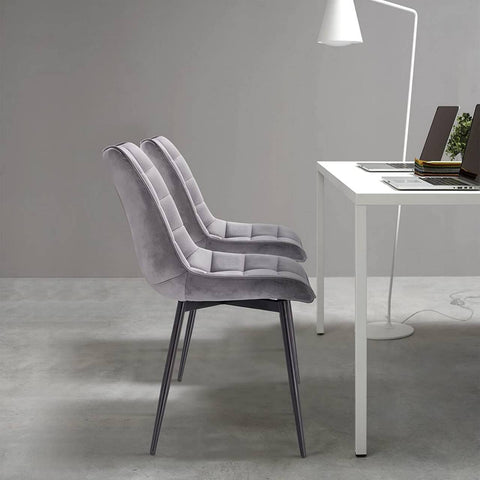 Rootz Velvet Dining Chairs - Comfortable Seating - Stylish Chairs - Durable and Stable - Ergonomic Design - 46cm x 40.5cm x 85.5cm