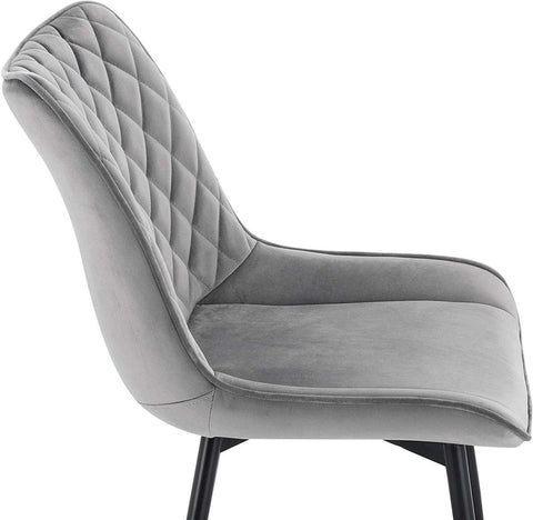 Rootz Dining Chair Set of 2 - Velvet Upholstered Chair - Comfortable Kitchen Chair - Modern Accent Chair - 85.5cm x 46cm x 40.5cm