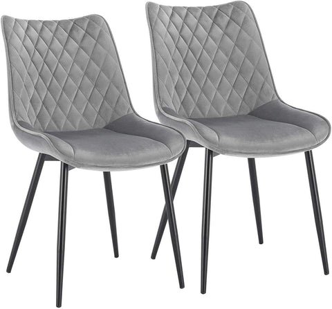 Rootz Dining Chair Set of 2 - Velvet Upholstered Chair - Comfortable Kitchen Chair - Modern Accent Chair - 85.5cm x 46cm x 40.5cm