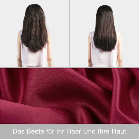 Rootz 2 Set Satin Pillow Cover - Soft Silky Pillowcase - Haircare Bedding - Anti-Wrinkle - 50x70 cm Red