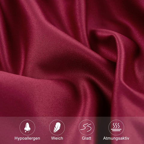 Rootz 2 Set Satin Pillow Covers - Soft Satin Pillowcases - Silky Bed Pillow Covers - Reduces Hair Friction - 40x80 cm