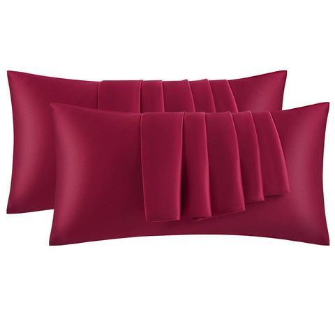 Rootz 2 Set Satin Pillow Covers - Soft Satin Pillowcases - Silky Bed Pillow Covers - Reduces Hair Friction - 40x80 cm