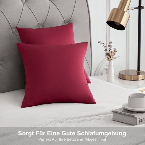 Rootz 2 Set Satin Pillow Cover - Silky Pillowcase - Soft Satin Cover - Hair Protection - Red 40x40 cm