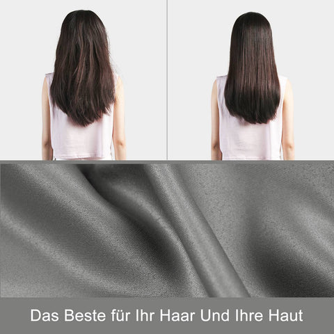 Rootz 2 Set Satin Pillow Cover - Soft Silky Covers - Breathable Hair Care - 65x65cm Grey with Zipper