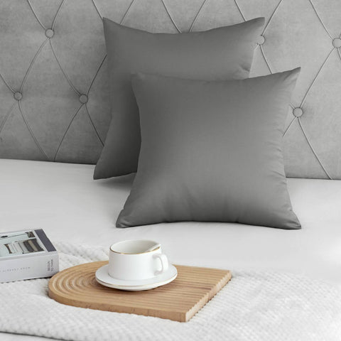 Rootz Satin Pillow Cover Set - Silky Pillowcase - Soft Cushion Covers - Hair Care Benefits - Grey 40x40cm