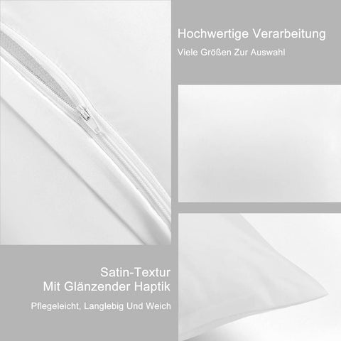 Rootz 2 Set Satin Pillow Covers - Silky Pillow Covers - Soft Pillow Covers - Hair Care Benefit - 50x70cm - Elegant Shiny Finish