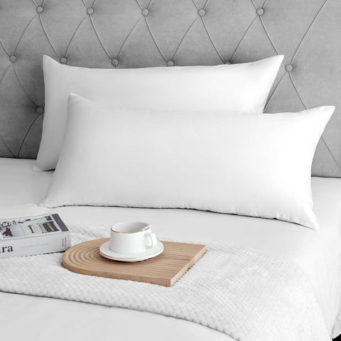 Rootz 2 Set Satin Pillow Cover - Soft Pillowcase - Silky Cushion Cover - Enhances Hair Care - White 40x80 cm