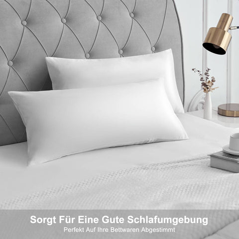 Rootz 2 Set Satin Pillow Cover - Soft Pillowcase - Silky Cushion Cover - Enhances Hair Care - White 40x80 cm