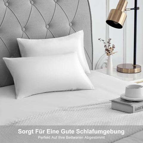 Rootz 2 Set Satin Pillow Covers - Silky Soft - Smooth Sleep - Hair Care - White 30x50 cm - Zipper - Wrinkle-Free