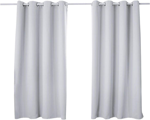 Rootz 2 Set Thermo Curtains - Blackout Curtains - Insulating Curtains - Energy Saving - 135cm x 225cm White