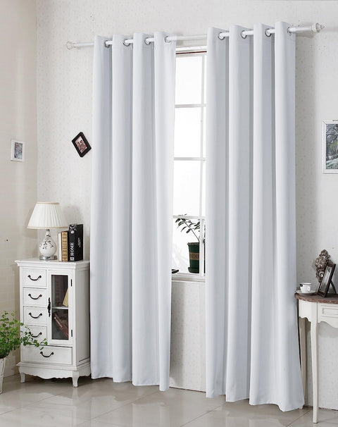 Rootz 2 Set Thermo Curtains - Blackout Curtains - Insulating Curtains - Energy Saving - 135cm x 225cm White