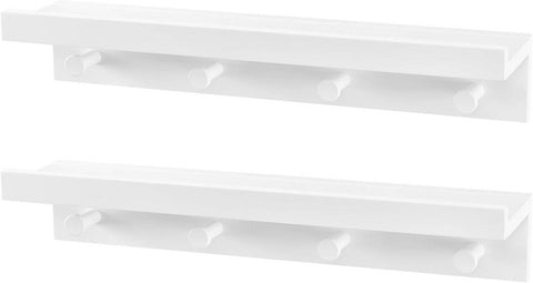 Rootz Baroque Style Wall Shelf Set - White Floating Shelf - Wall Mounted Shelves - MDF - Storage & Display - 51cm x 12cm x 10cm