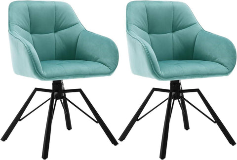 Rootz Swivel Dining Chair - Velvet Chair - Upholstered Chair - Ergonomic Design - 58.5cm x 82.5cm x 54.5cm