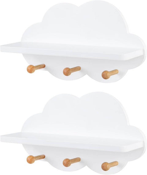 Rootz Cloud Shelf for Kids Room - Children's Wall Shelf - Floating Organizer - Safe Curved Edges - High Quality MDF - 36cm x 12cm x 20.5cm