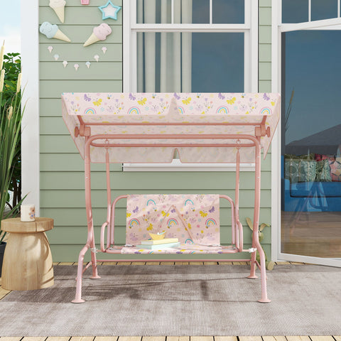 Rootz Hollywood Swing for Children - Kids Swing Seat - 2-Seater Outdoor Swing - Steel Frame - 112cm x 75cm x 120cm