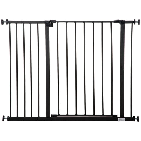 Rootz Expandable Clamp Mount Steel Dog Barrier - Pet Gate - Safety Gate - Easy Installation - Adjustable Size - Durable Material - 95cm x 76cm - Black