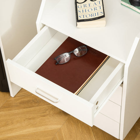 Rootz Rolling Office Container - Desk Storage - Mobile Cabinet - 4 Drawers - 40L x 36W x 65H cm - Modern Design - Easy Mobility