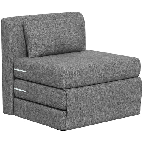 Rootz Sofa Bed - Guest Mattress - Tri-fold Chair - Compact and Versatile - Metal Frame - 80x75x74 cm - Grey