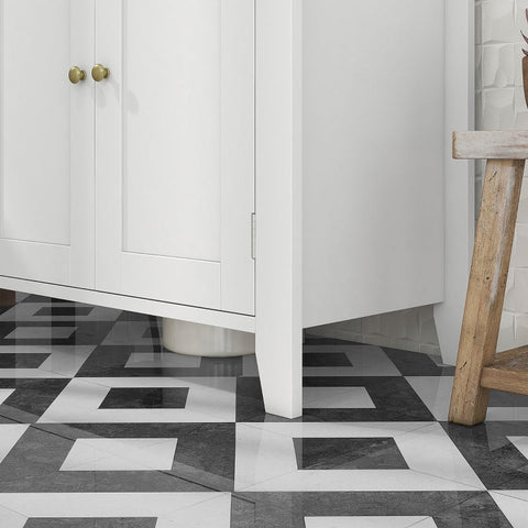 Rootz Bathroom Vanity Unit - Compact Sink Cabinet - Modern Storage Unit - Adjustable Shelves - Water-Resistant MDF - 60cm x 30cm x 60cm