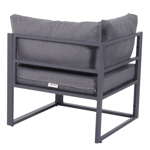 Rootz 6 Piece Garden Set - Outdoor Lounge Set - Patio Furniture - Durable Aluminum Frames - Weather-Resistant Cushions - Tempered Glass Table - Middle Chair: 65cm x 65cm x 63cm - Corner Chair: 65cm x 65cm x 63cm - Coffee Table: 75cm x 70cm x 30cm